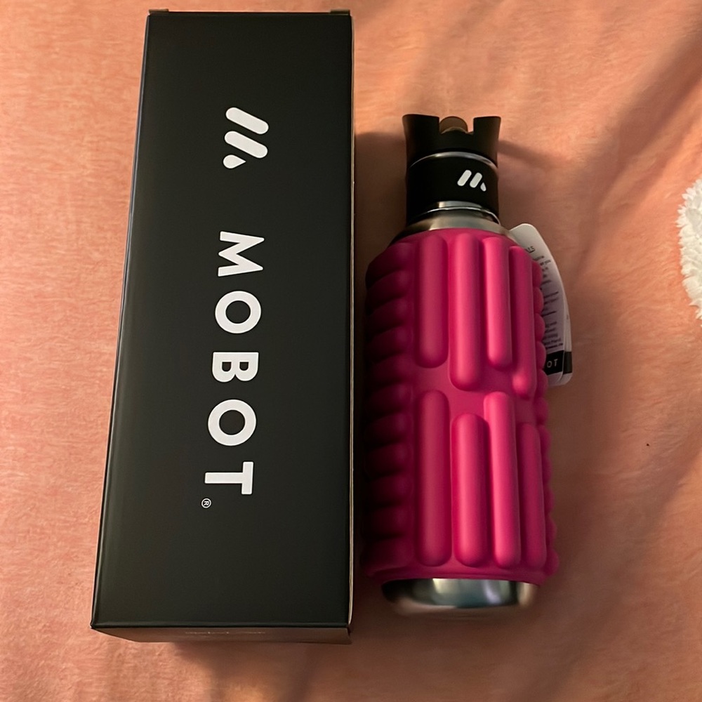 Pink Mobot Foam Roller Water Bottle